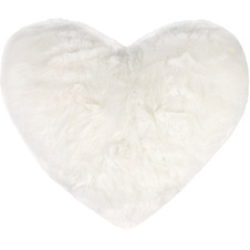 Plyšový polštář - Bílé srdce