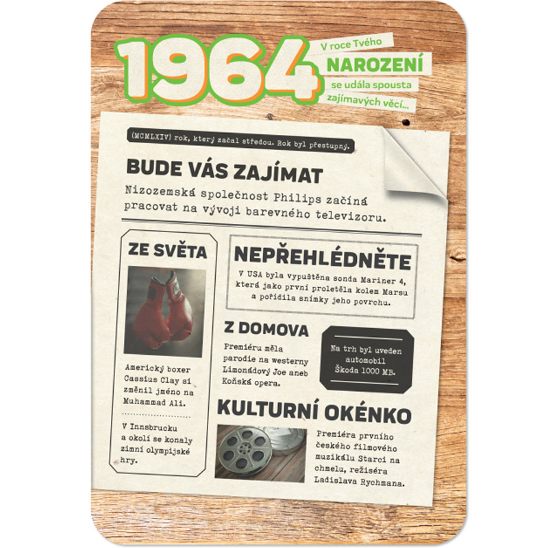 Retro přání - Narozeniny 1964
