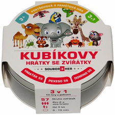 Kubíkovy hrátky se zvířátky 3v1 v plechové krabičce 