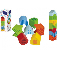 Pyramida barevná skládačka dřevo v krabičce