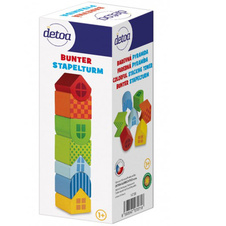 Pyramida barevná skládačka dřevo v krabičce