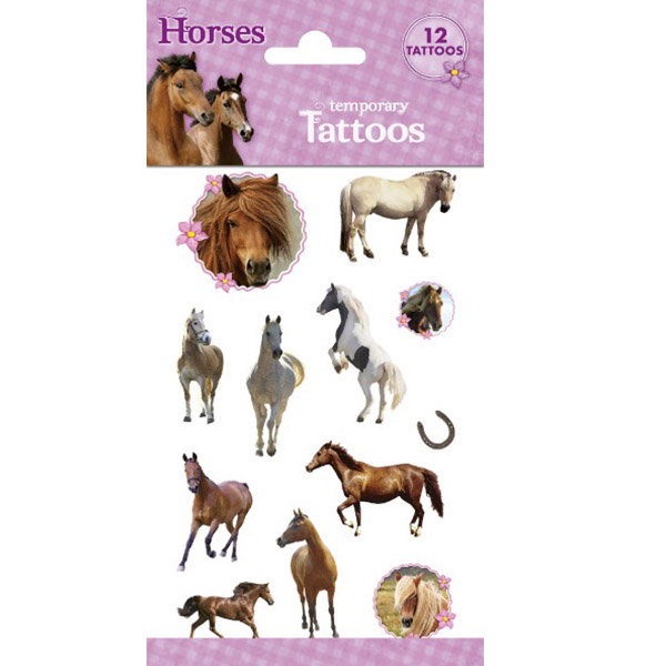 Tetování koně barevné 12 ks v sáčku