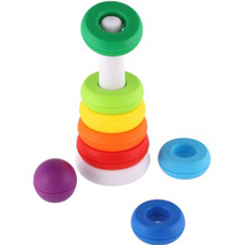 Věž - pyramida barevná stohovací skládačka 9 ks plast