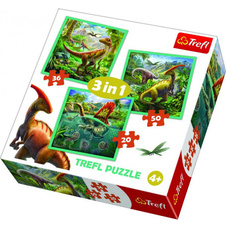 Puzzle 3v1 Svět dinosaurů