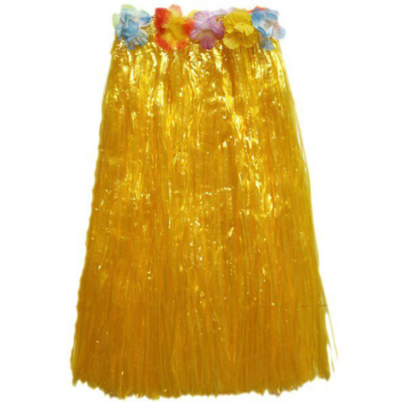 Letní havajská sukně - Žlutá - dlouhá s květy