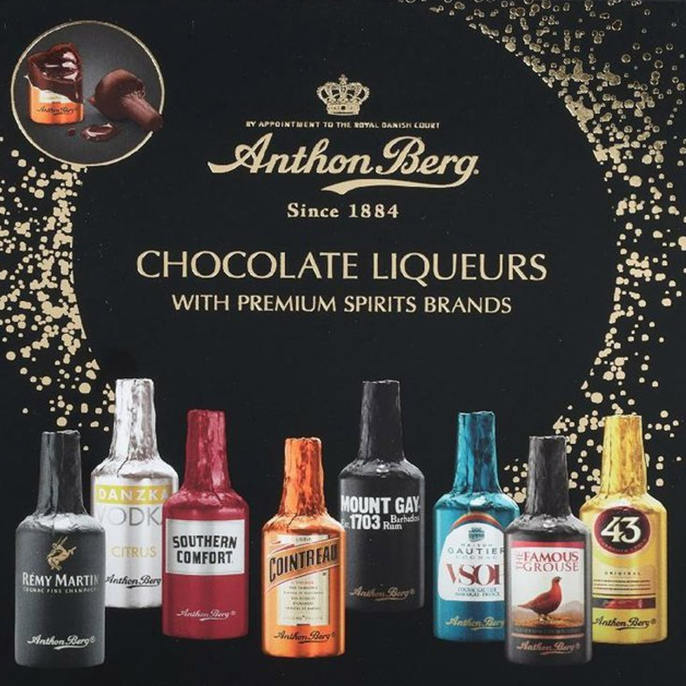 Čokoládové lahvičky plněné alkoholem