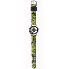 Svítící zelené chlapecké hodinky CLOCKODILE ARMY s maskáčovým vzorem 