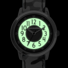 Svítící zelené chlapecké hodinky CLOCKODILE ARMY s maskáčovým vzorem 