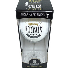 Vtipná sklenice na víno s potiskem - Výjimečný ročník