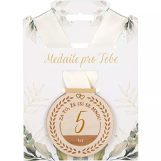 Dřevěná medaile - 5 let