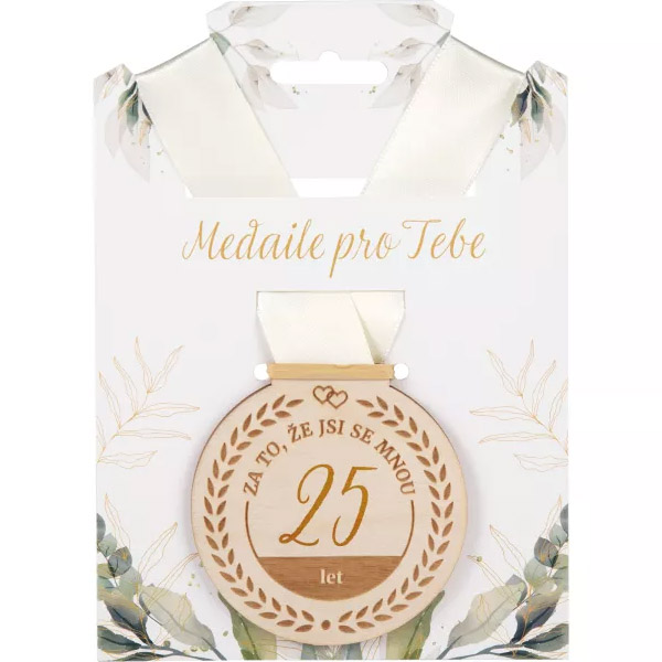 Dřevěná medaile - 25 let