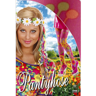 Květinové hippies punčocháče z nylonu