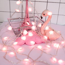 LED světelný řetěz - růžová srdce