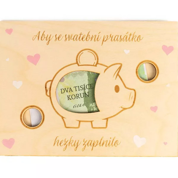Svatební kapsa na peníze - Prasátko