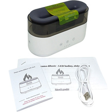 Moderní aroma difuzér - LED hodiny, efekt plamene