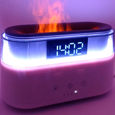 Moderní aroma difuzér - LED hodiny, efekt plamene