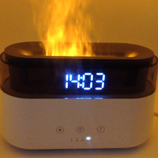 Moderní aroma difuzér - LED hodiny, efekt plamene