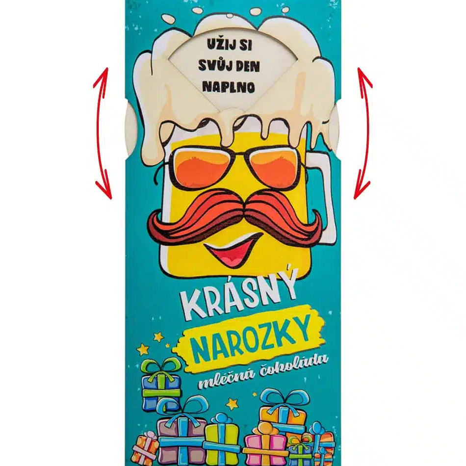 Dárková interaktivní čokoláda 100 g krásné narozeniny (pivo s dárky)
