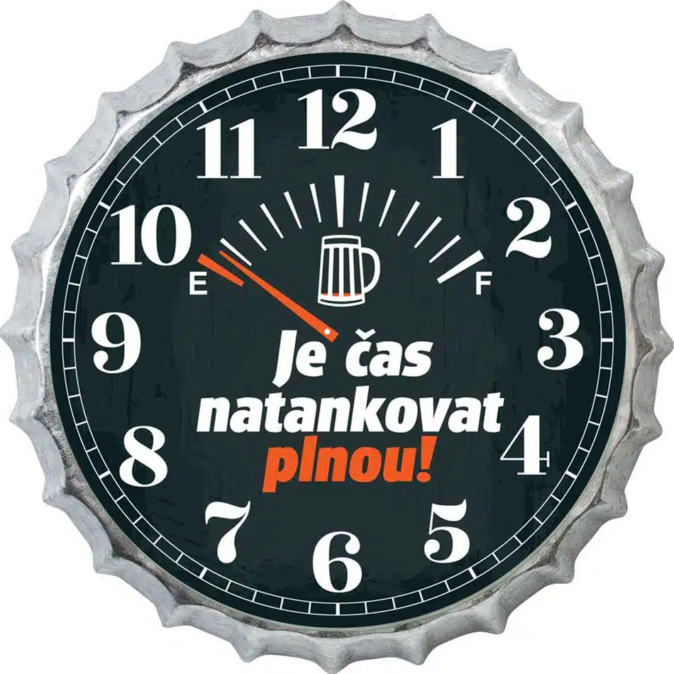 Velké hodiny pro pivaře 35 cm – čas natankovat