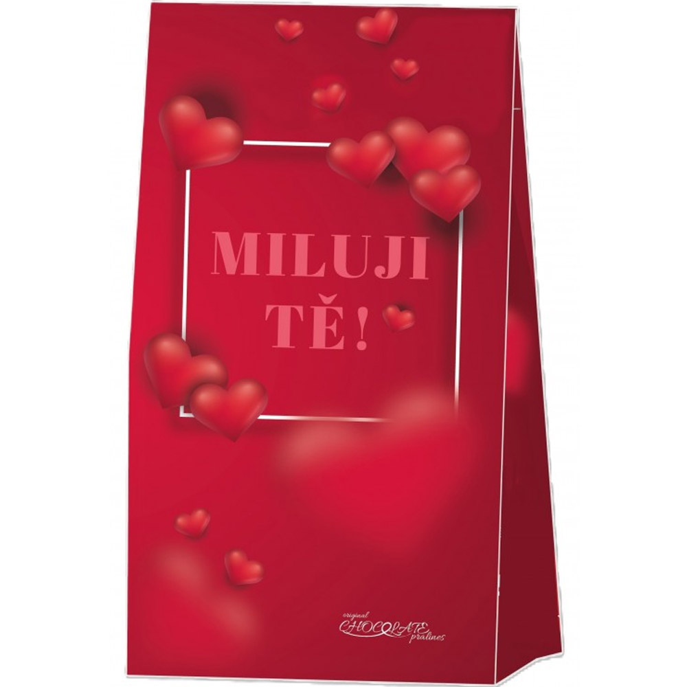 Čokoládové pralinky s příchutí - Miluji tě - červené