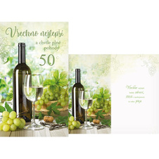 Přání k 50. narozeninám - víno