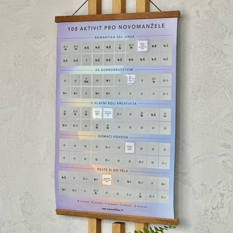 Stírací plakát - 100 aktivit pro novomanžele