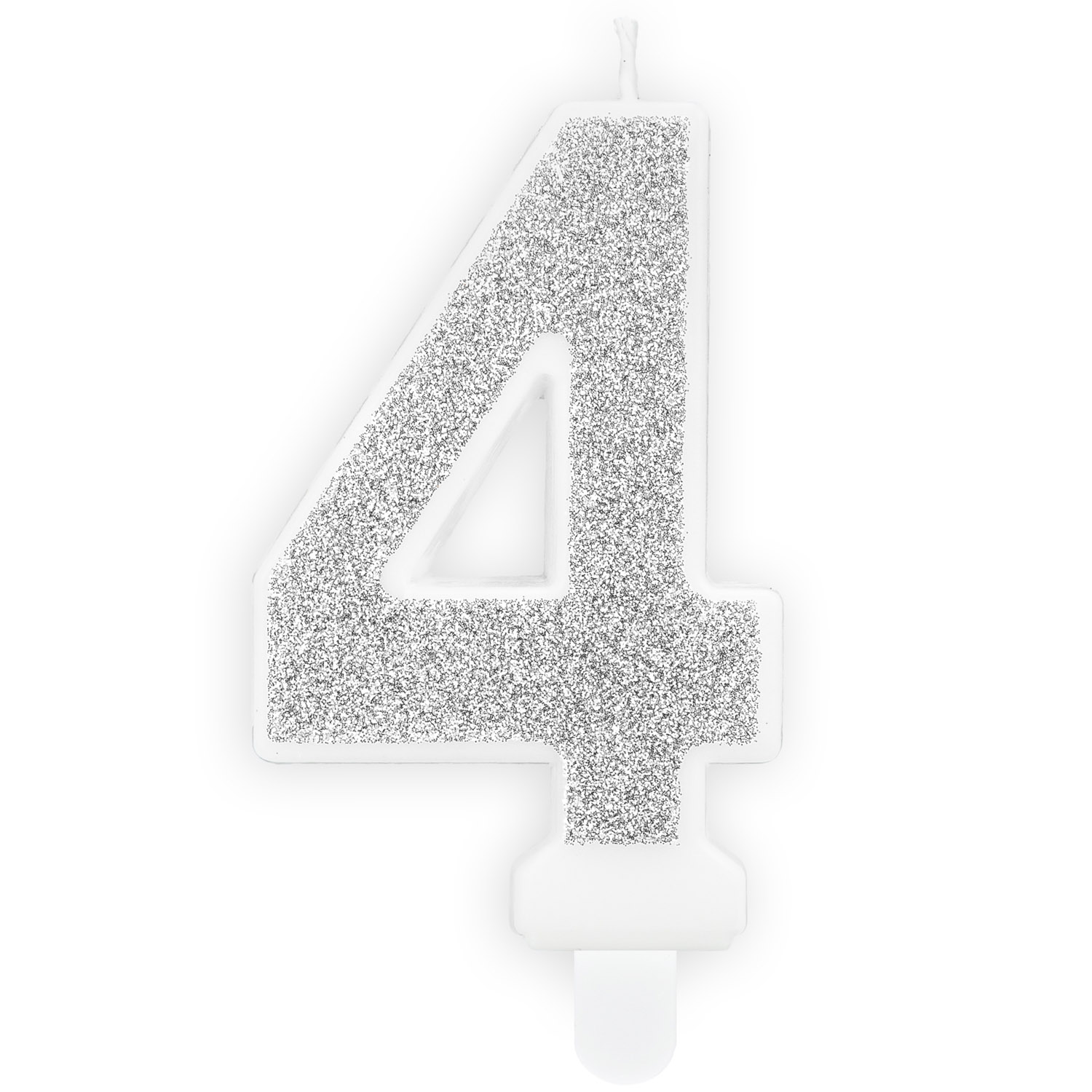 Narozeninová svíčka stříbrná - číslo 4