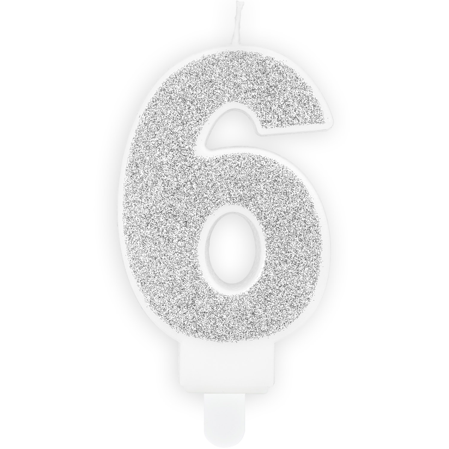 Narozeninová svíčka stříbrná - číslo 6