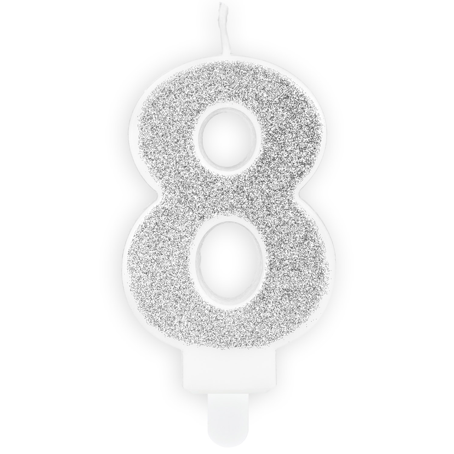 Narozeninová svíčka stříbrná - číslo 8