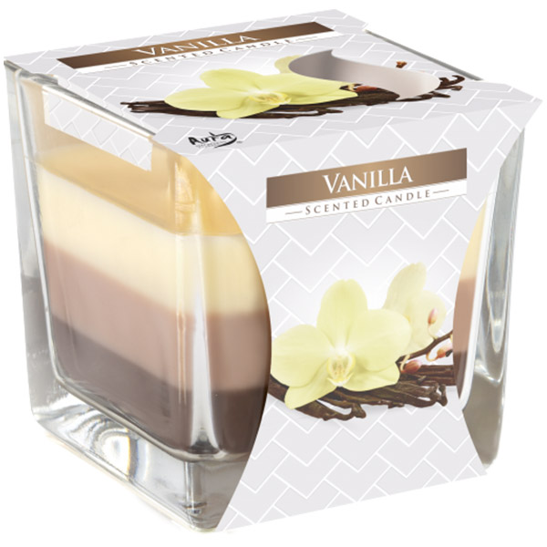 Duhová svíčka ve skle - Vanilka