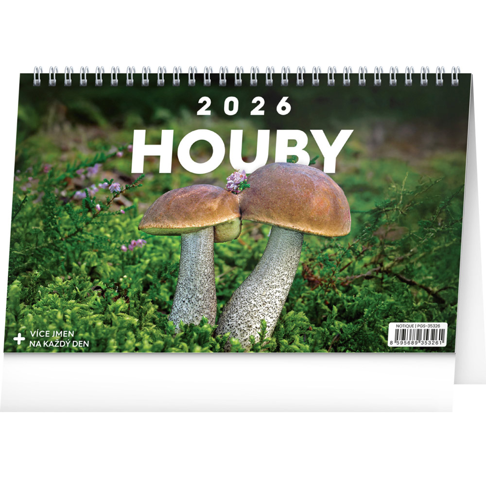 Kalendář 2026 stolní: Houby, 23 x 14,5 cm