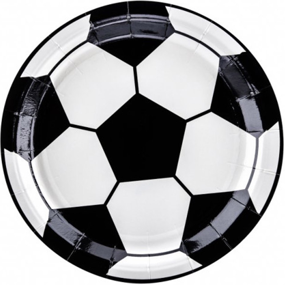 Papírové talířky fotbalový míč 18 cm 6 ks