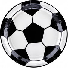 Papírové talířky fotbalový míč 18 cm 6 ks