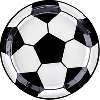 Papírové talířky fotbalový míč 18 cm 6 ks