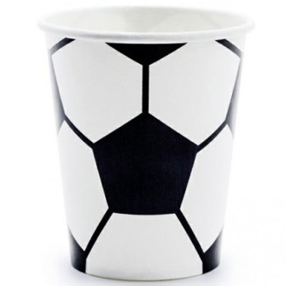 Papírové kelímky fotbalový míč 260 ml 6 ks