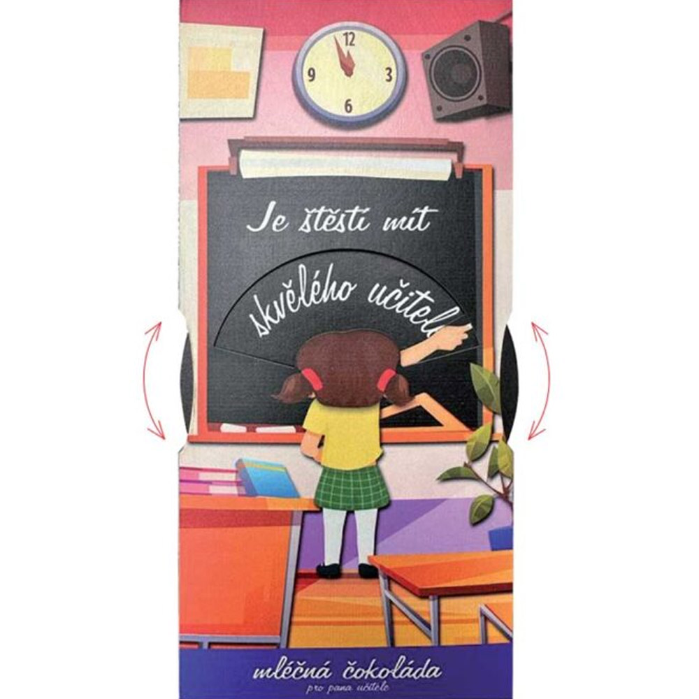 Interaktivní dárková čokoláda pro pana učitele od holčičky