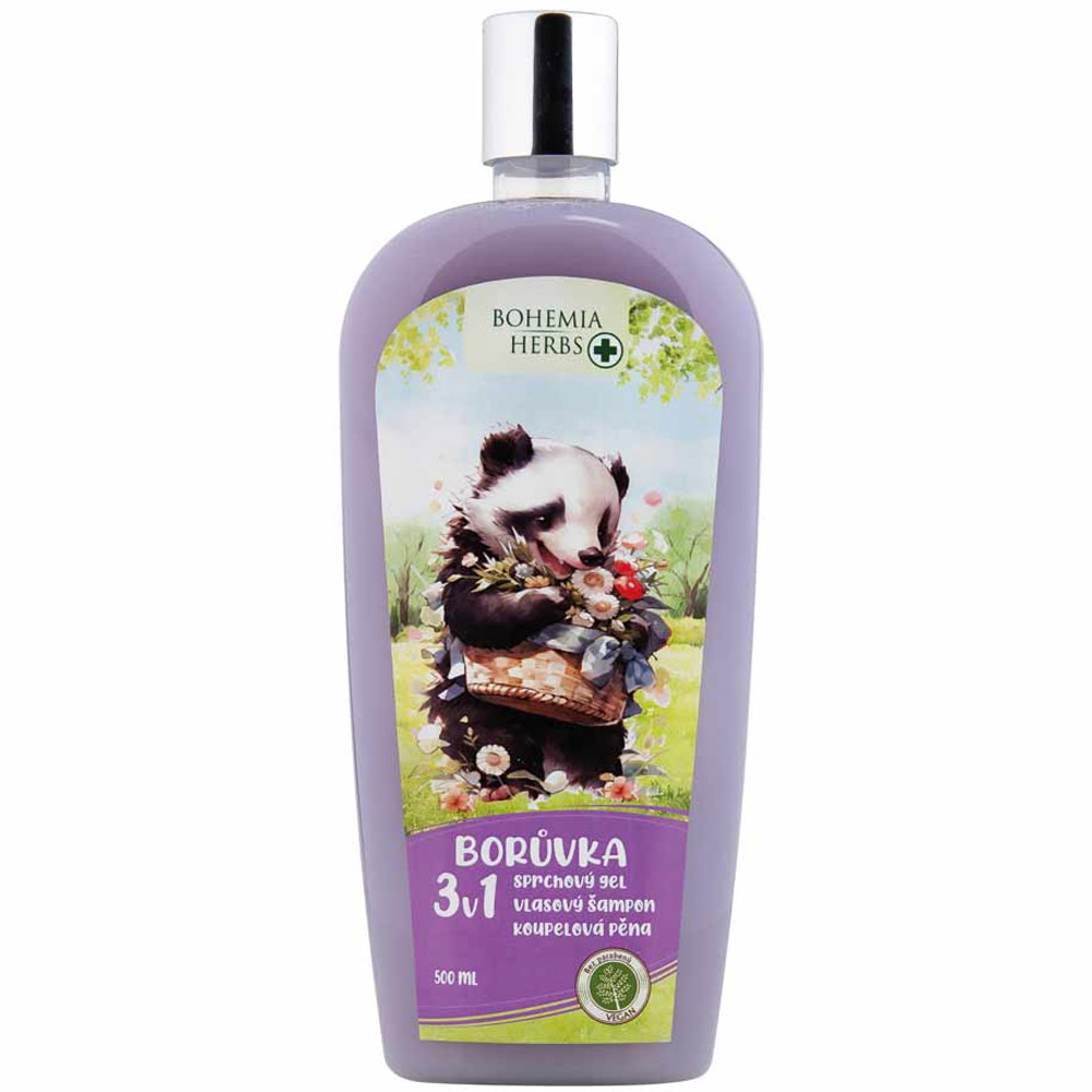 Borůvka 3v1 dětský sprchový gel, šampon a pěna 500 ml