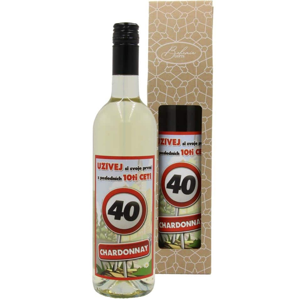 Dárkové víno ke 40. narozeninám bílé