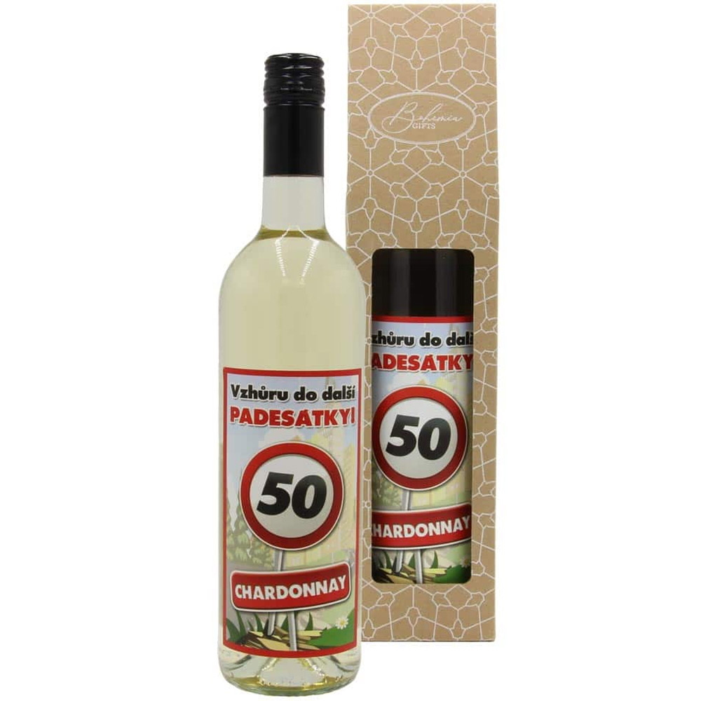 Dárkové víno k 50. narozeninám bílé