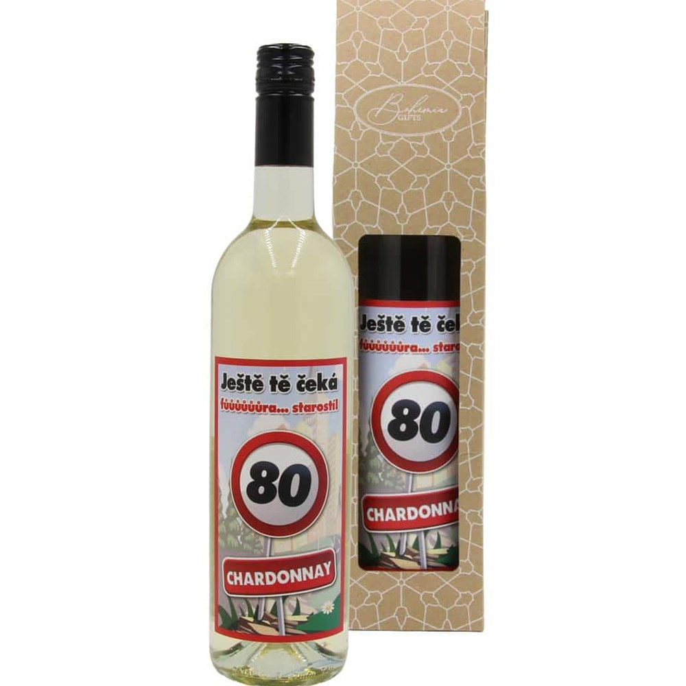 Dárkové víno k 80. narozeninám bílé