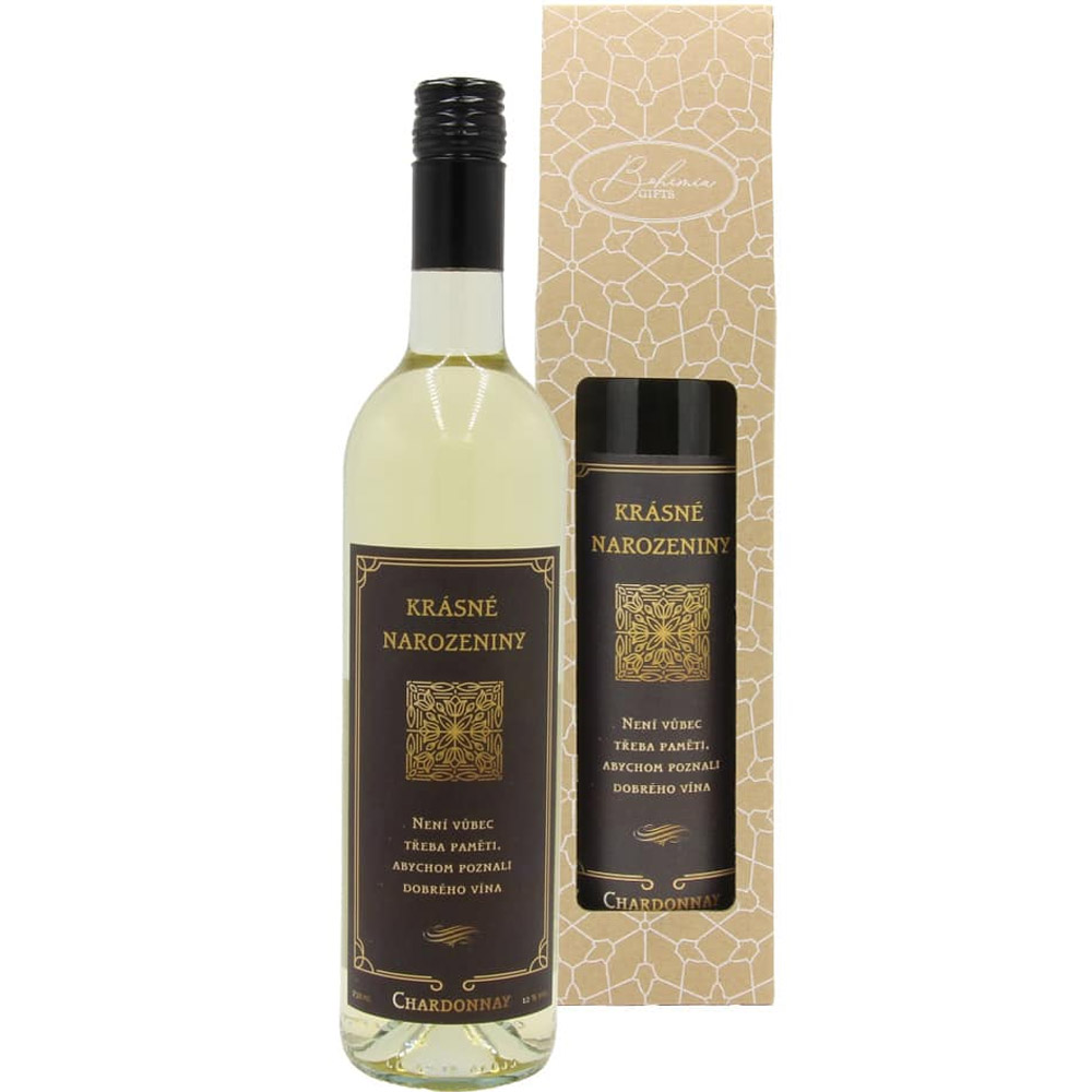 Bílé víno Chardonnay - Krásné narozeniny