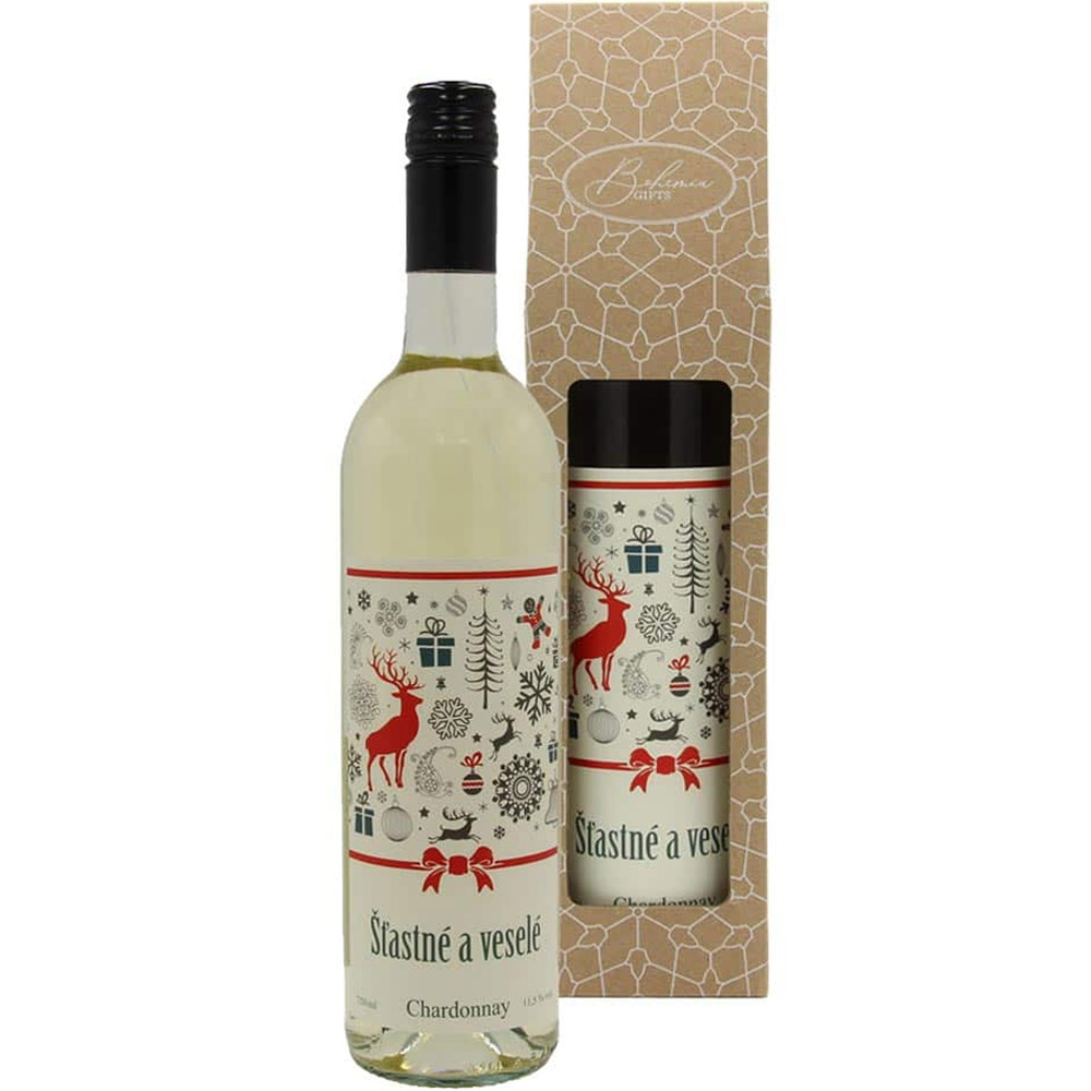 Bílé víno Chardonnay - Šťastné a veselé