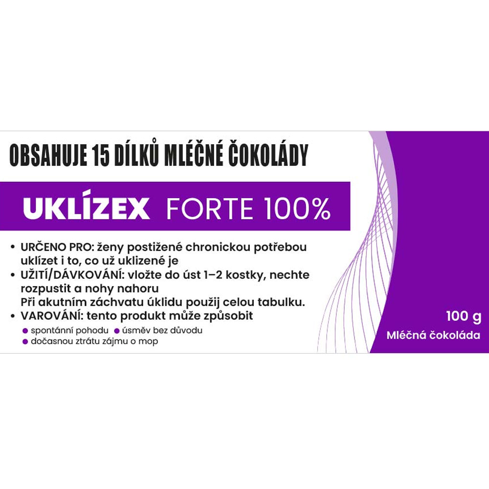 Dárková mléčná čokoláda 100 g – Uklízex Forte