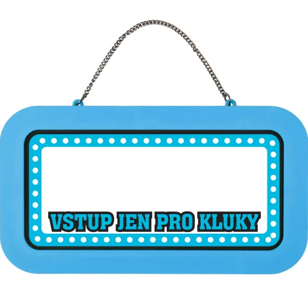 Neonová cedulka Vstup jen pro kluky