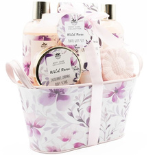 Kosmetický set kovový košík Růže a šípek