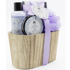 Kosmetický set dřevěný košík Levandule