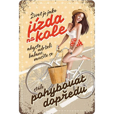 Plechová cedule Život je jako jízda na kole