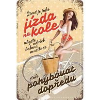 Plechová cedule Život je jako jízda na kole