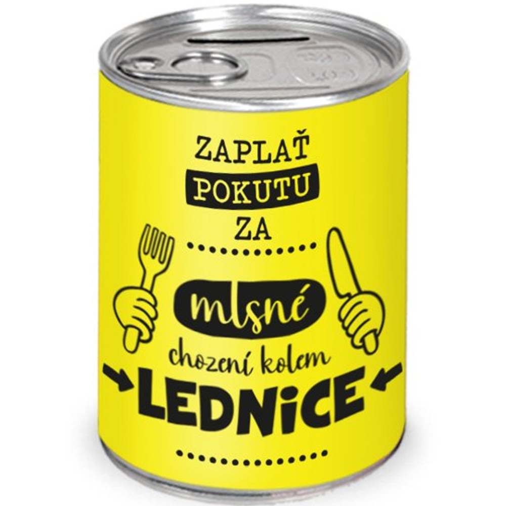 Humorná pokladnička Mlsné chození kolem lednice