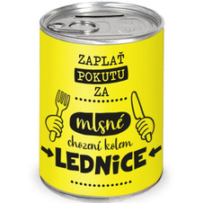 Humorná pokladnička Mlsné chození kolem lednice